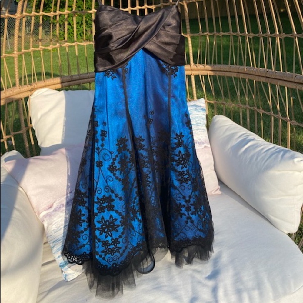 A formal strapless dress with nice detailing